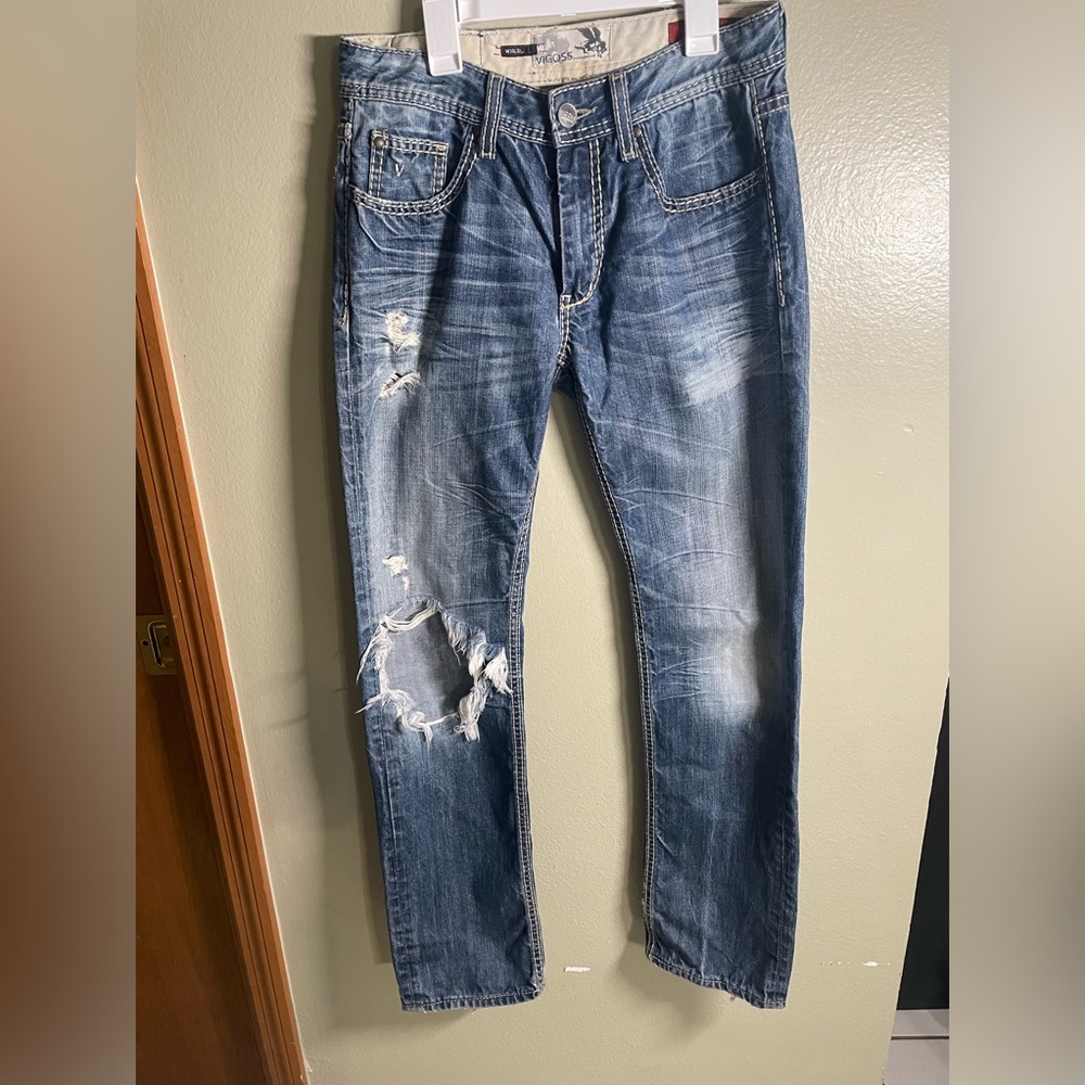Vigoss Jeans NWOT Straight Leg Blue Jeans Men's 30x32 Designer Y2k Skinny